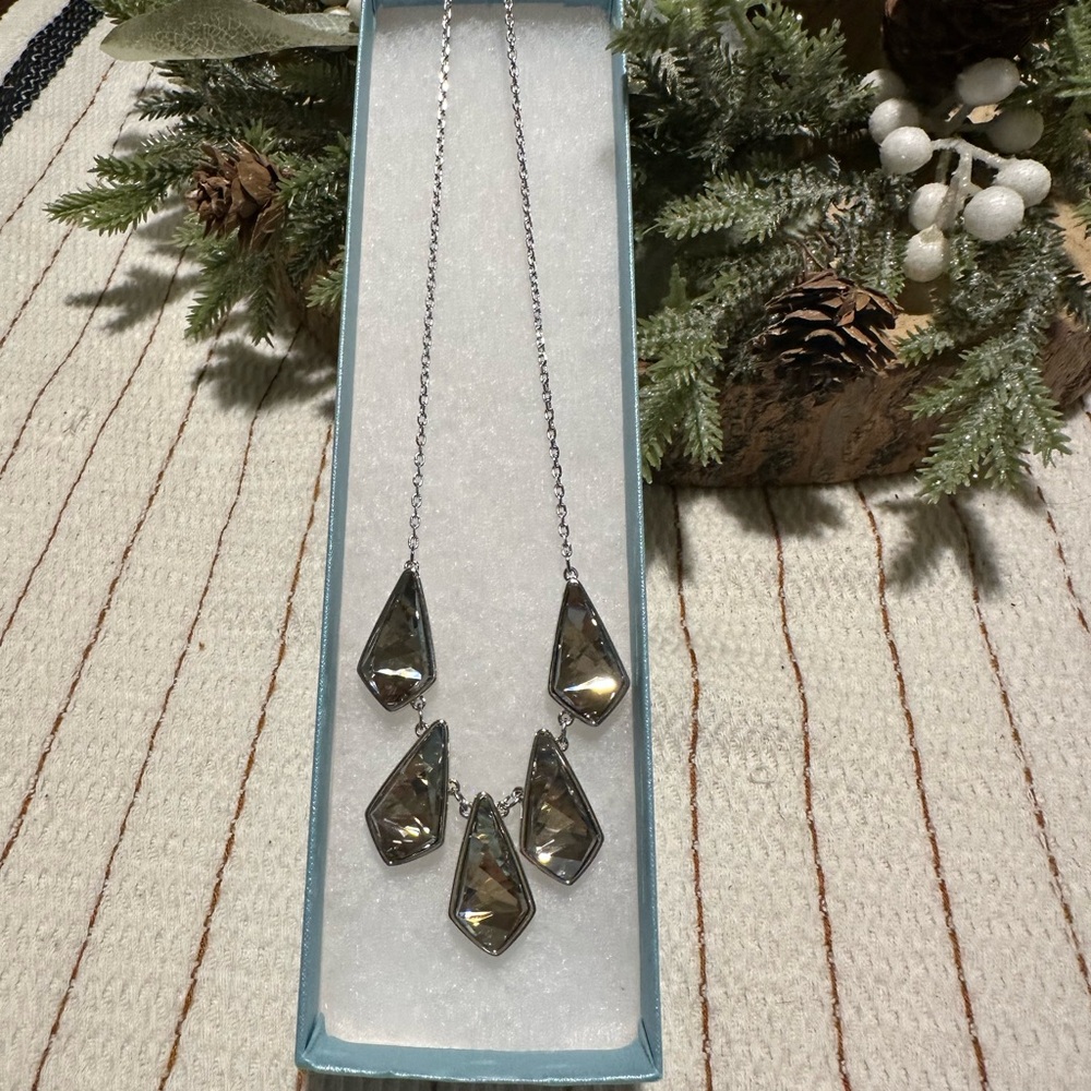 Touchstone Crystal Kite Necklace silver shade